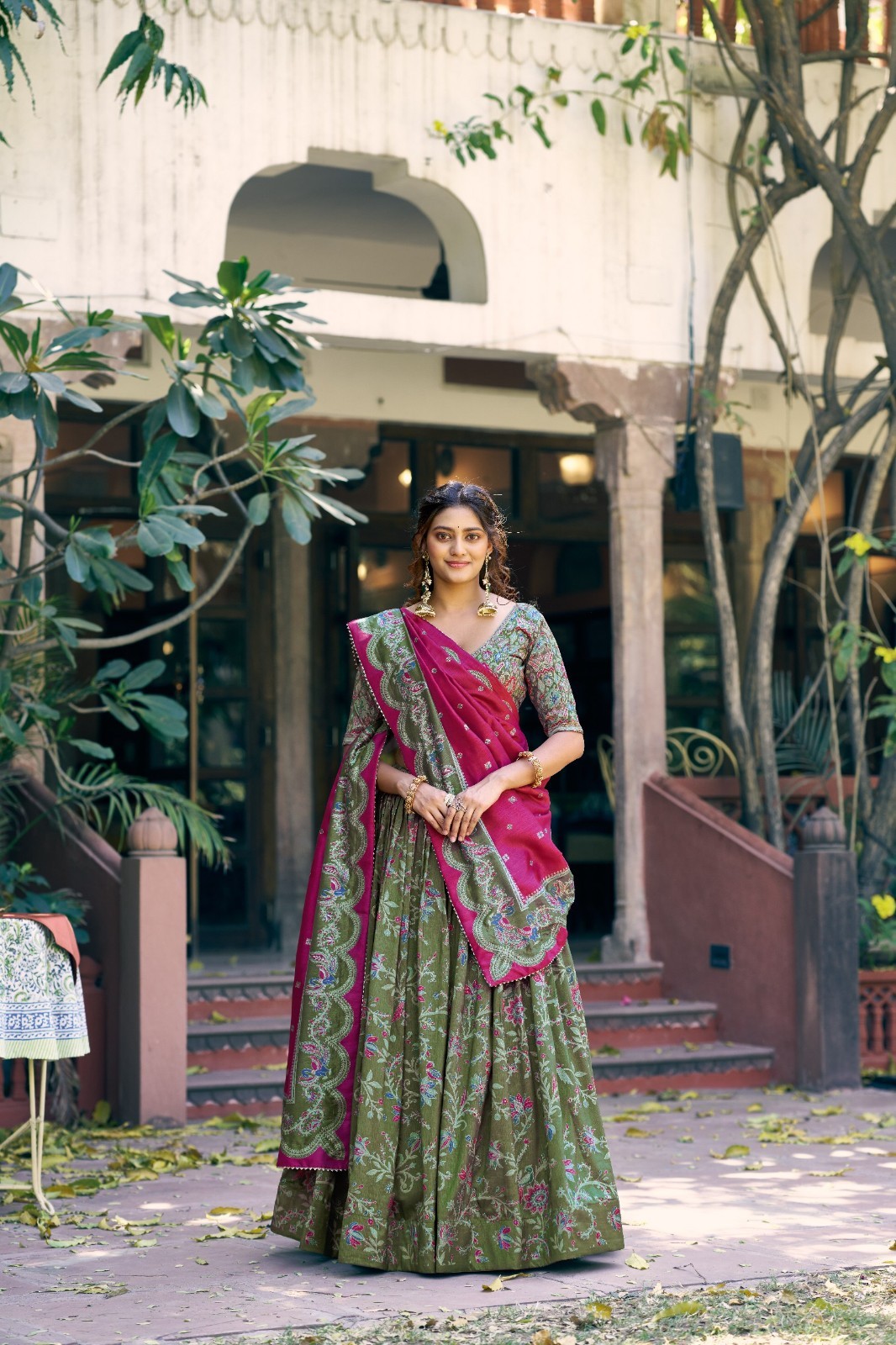 New Presenting Tasar Silk Lehenga Choli With Dupatta For Traditional Wear