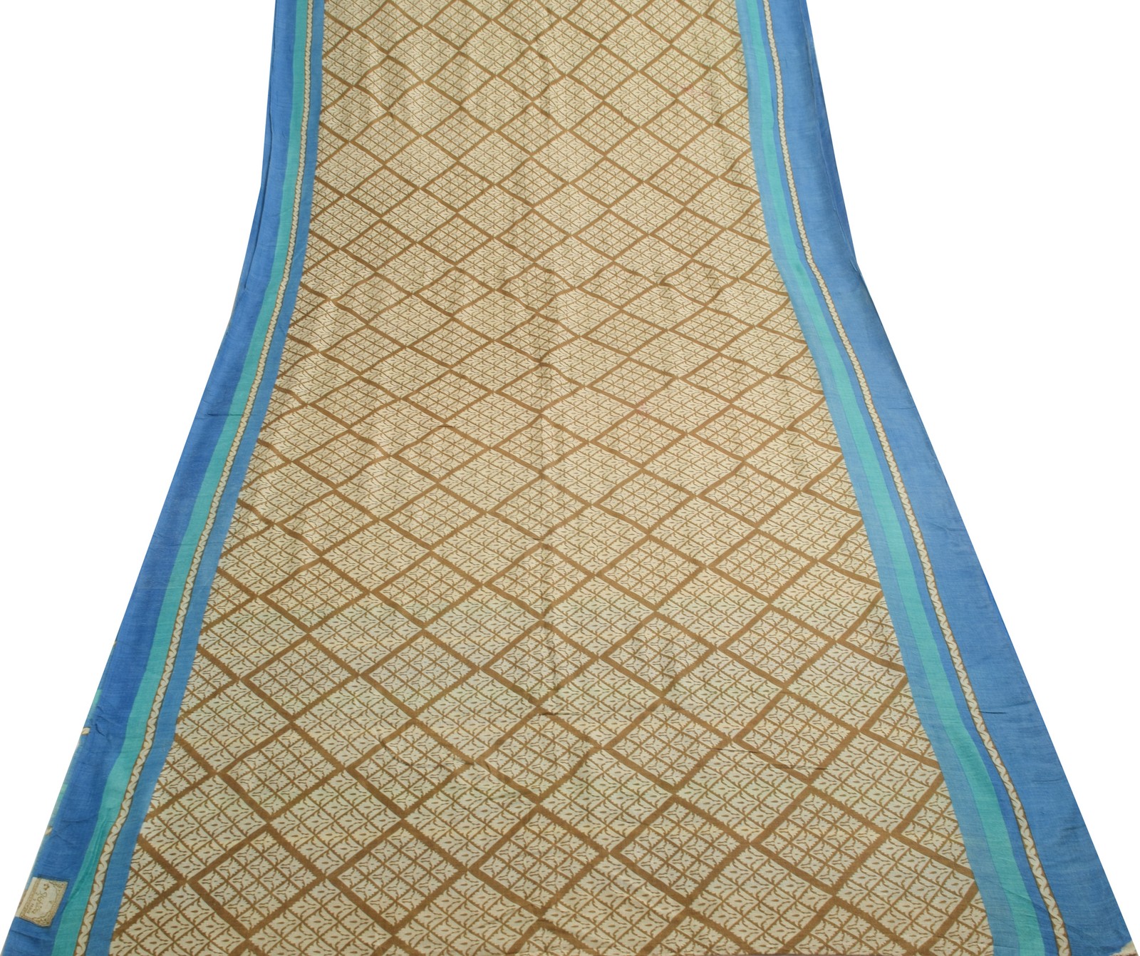 Sushila Vintage Brown Floral Saree 100% Pure Woolen Woven Branded Sari Fabric