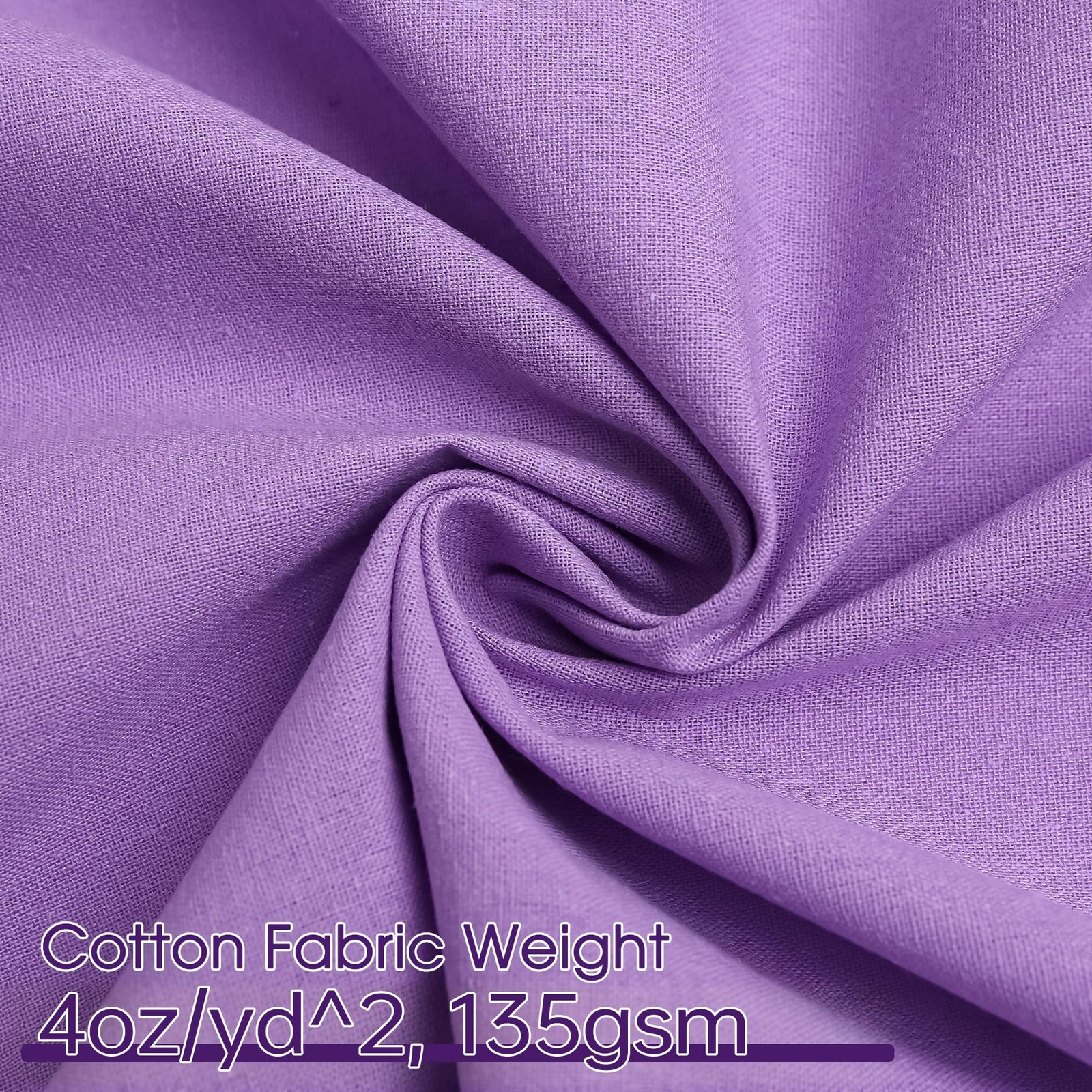 Purple Cotton Fabric, Natural 100% Cotton Poplin Fabric by The Yard 59 Inches…