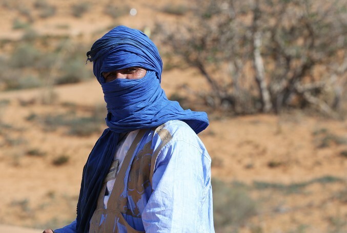Handmade Blue Moroccan African Tuareg Scarf For Men & Women