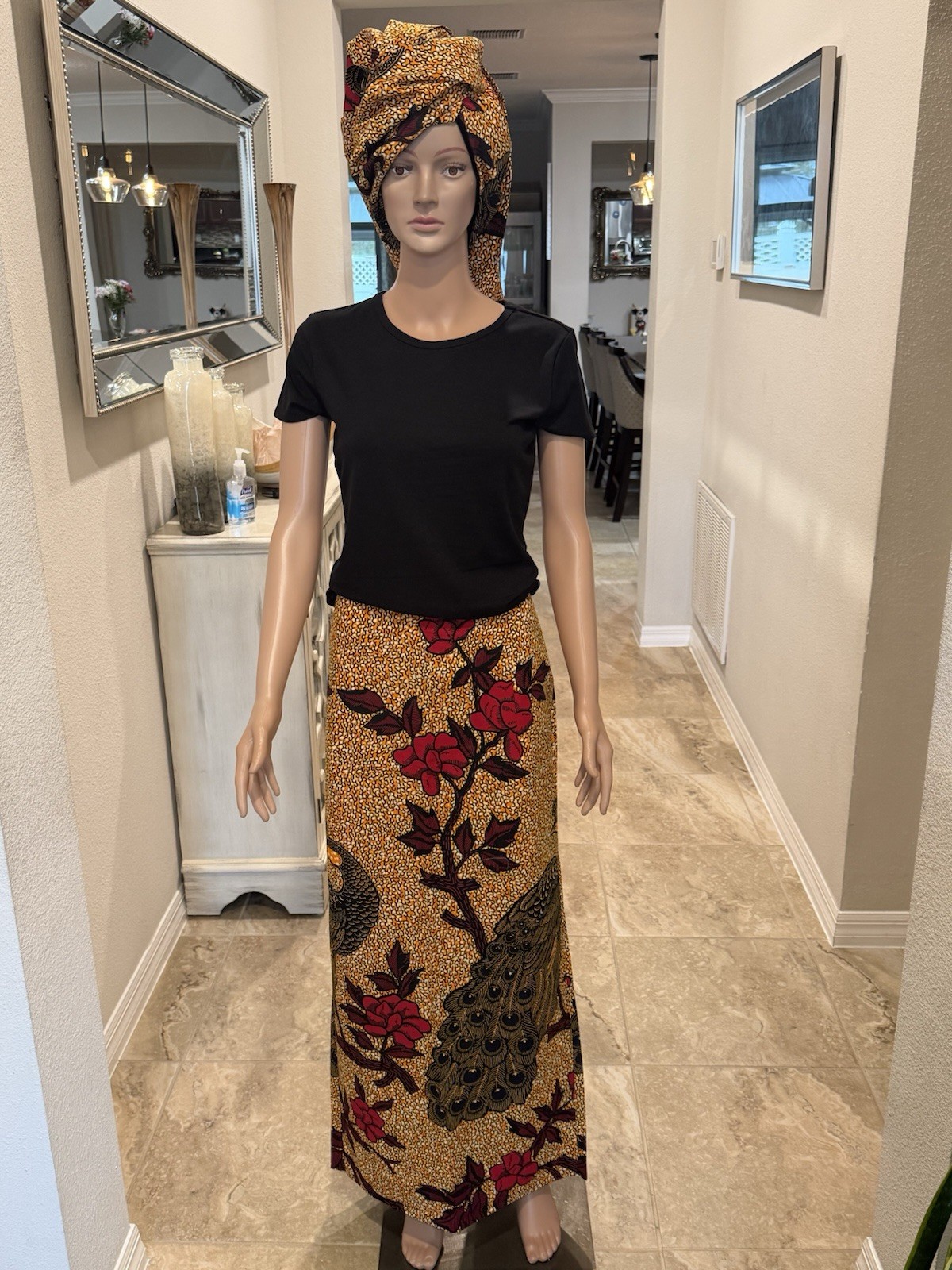 Women’s African Ankara Zipper Skirt With Wrap