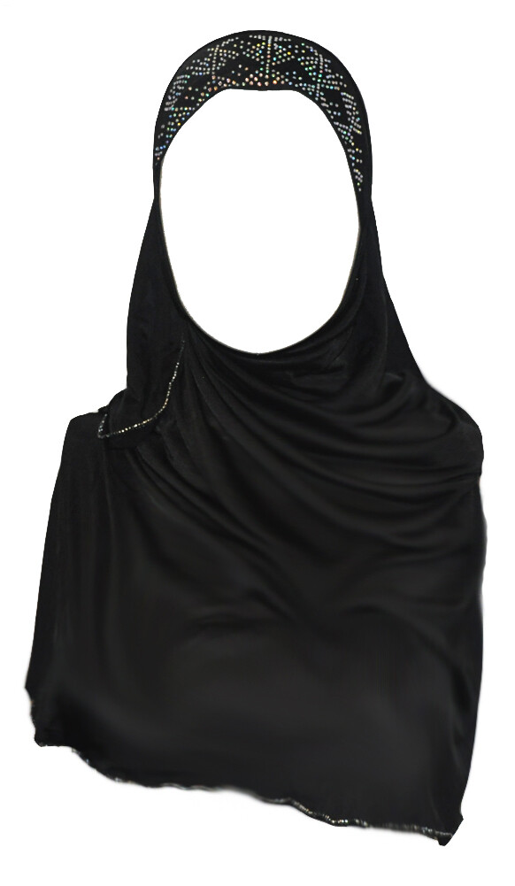 Black Draping with Embelishments 1 Piece Al Amira Hijab
