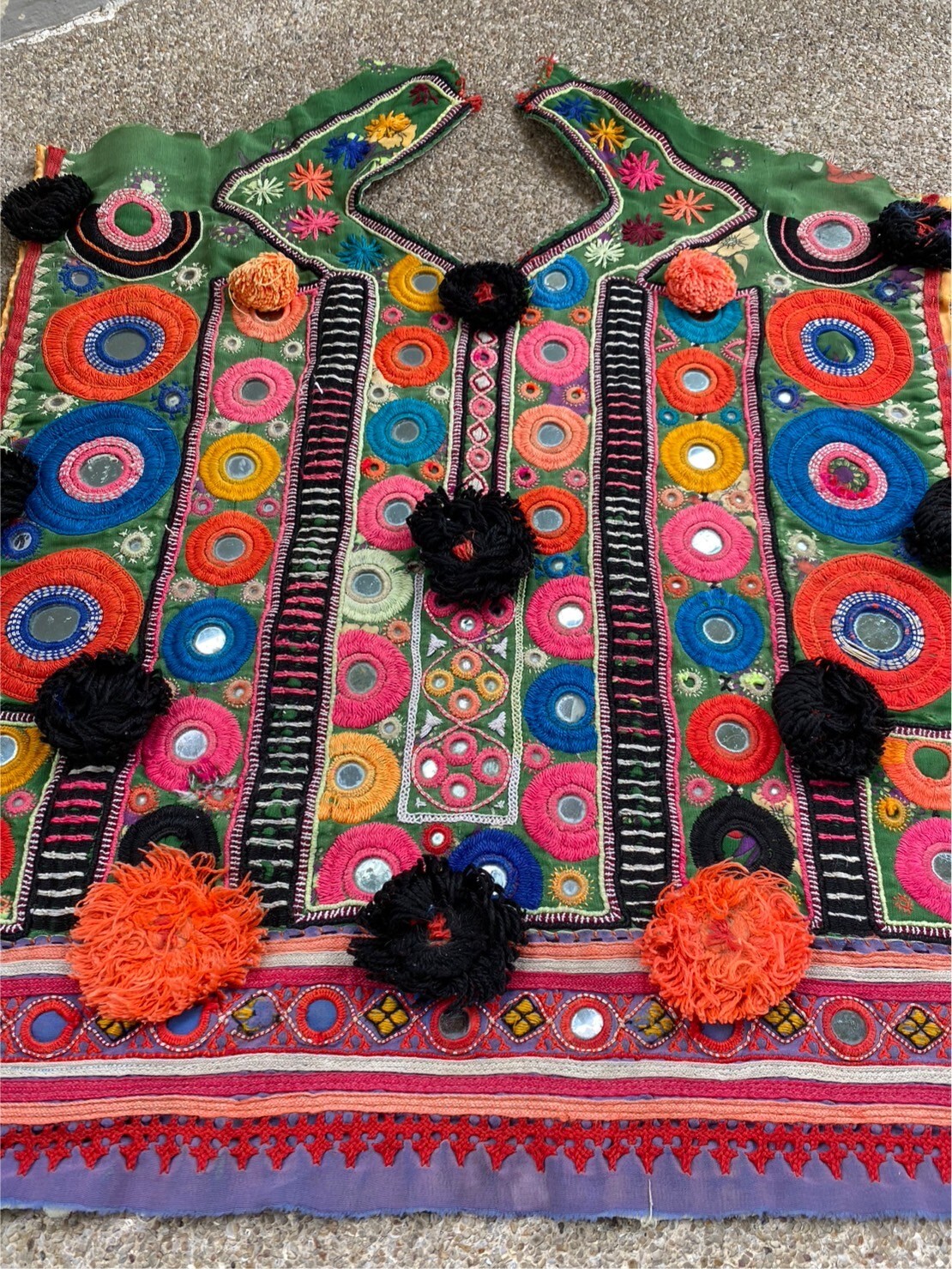 Colourful Banjara Top, crafted from vintage textiles with intricate mirrorwork