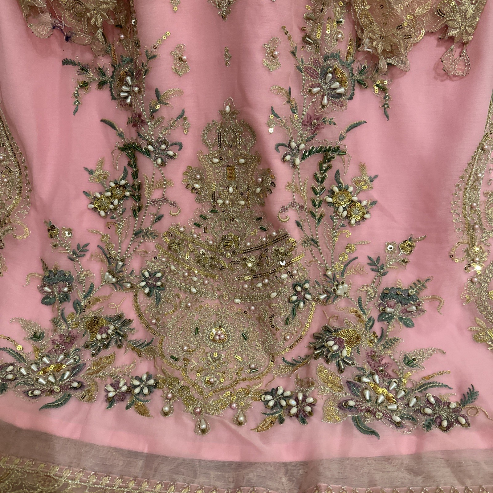 Pakistani Indian salwar kameez Embroidered Chiffon Long Duppatta Bust 42