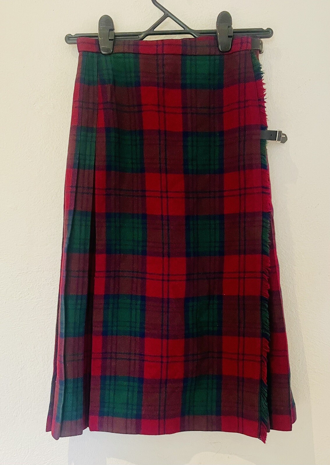 Vintage Jedburgh Kiltmakers Scotland Pleated Tartan Kilt Skirt Wrap Size 10
