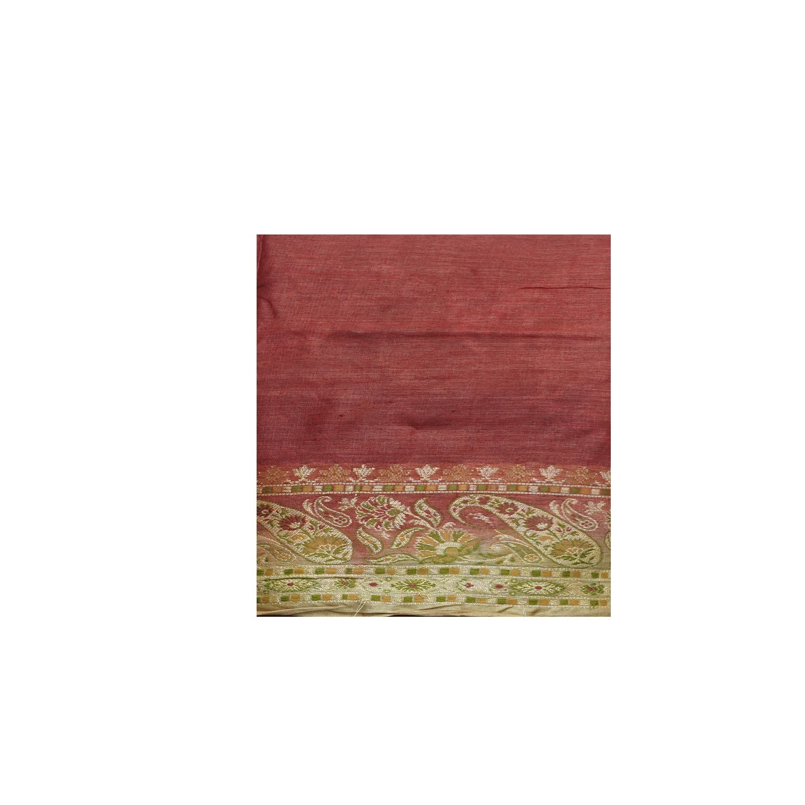 Vintage Brick Red Sarees 100% Pure Silk Woven Indian Sari 5YD Decor Craft Fabric