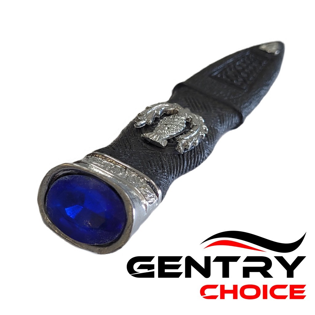 Scottish Sgian Dubh Dummy Knife Blue Stone Safe Kilt Accessory Highland Dress