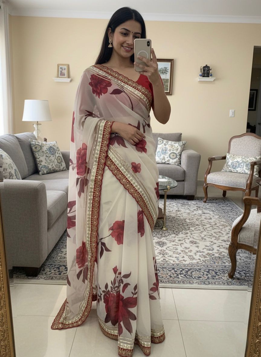 WEDDING DESIGNER BOLLYWOOD SAREE BLOUSE SARI ETHNIC PARTY WEAR INDIAN PAKISTANI