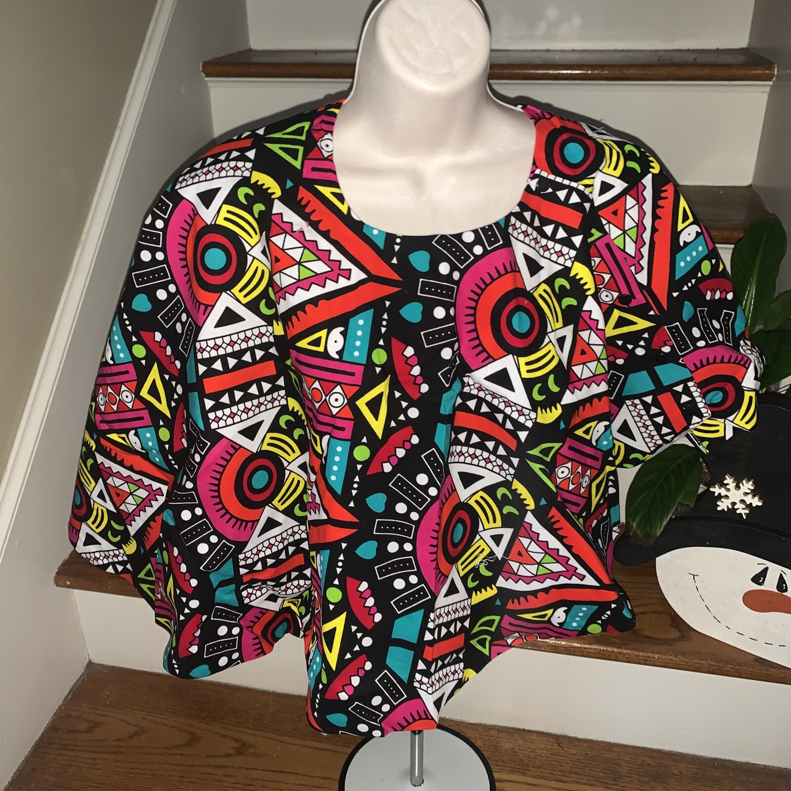 Brand New MADE IN NIGERIA Dashiki Kaftan Cape Boho Top Over Shoulder OSFM❤️tb142