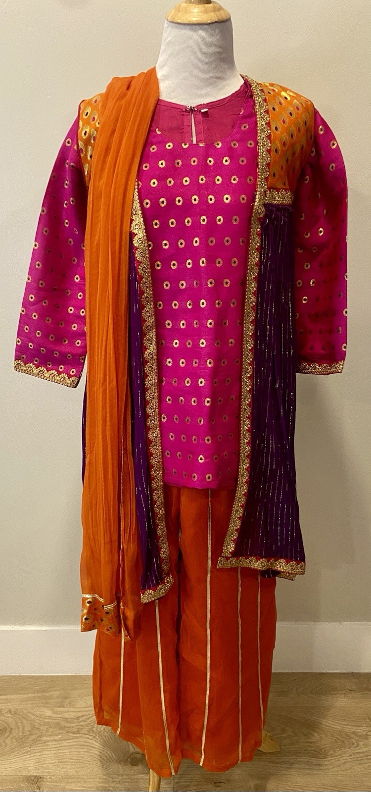 Shalwar Kameez 4pc Girls Party Wear Señorita Size 10-12 Perfect Mehndi Mayon