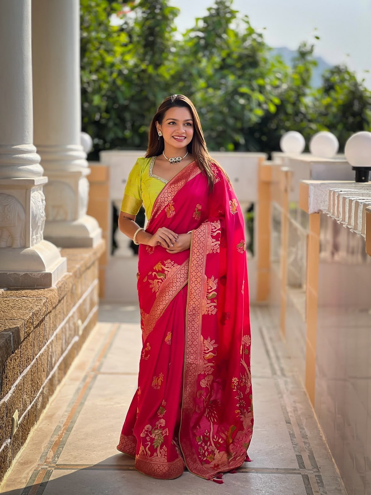 Ethnic Wear Viscose Dolla Silk Saree With UN Stitch Blouse For Women