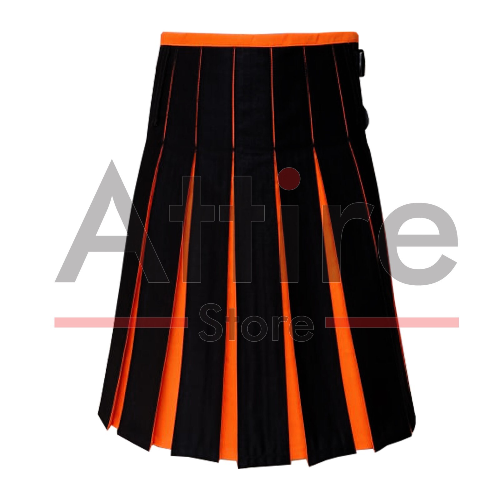 Halloween Gothic Utility Kilt Black Red Bat Kilt Men’s Punk Festival Kilt