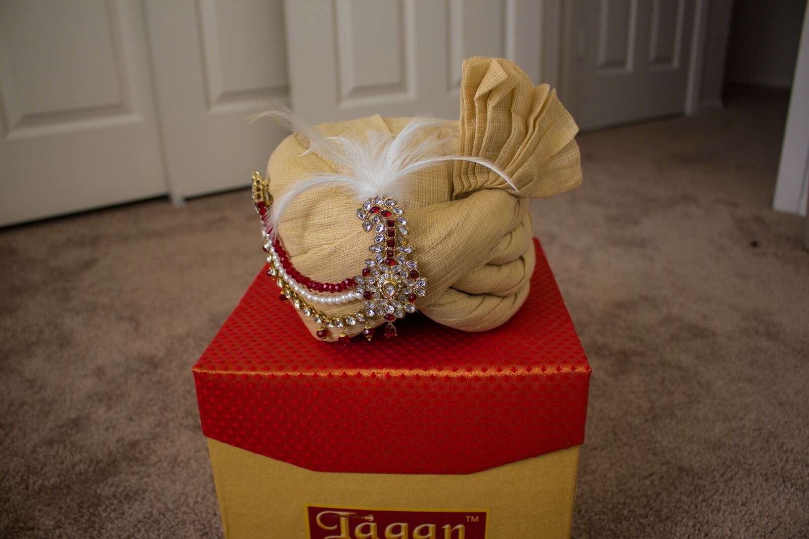 Elegant Linen look Safa/Turban – Brand New; One Size;