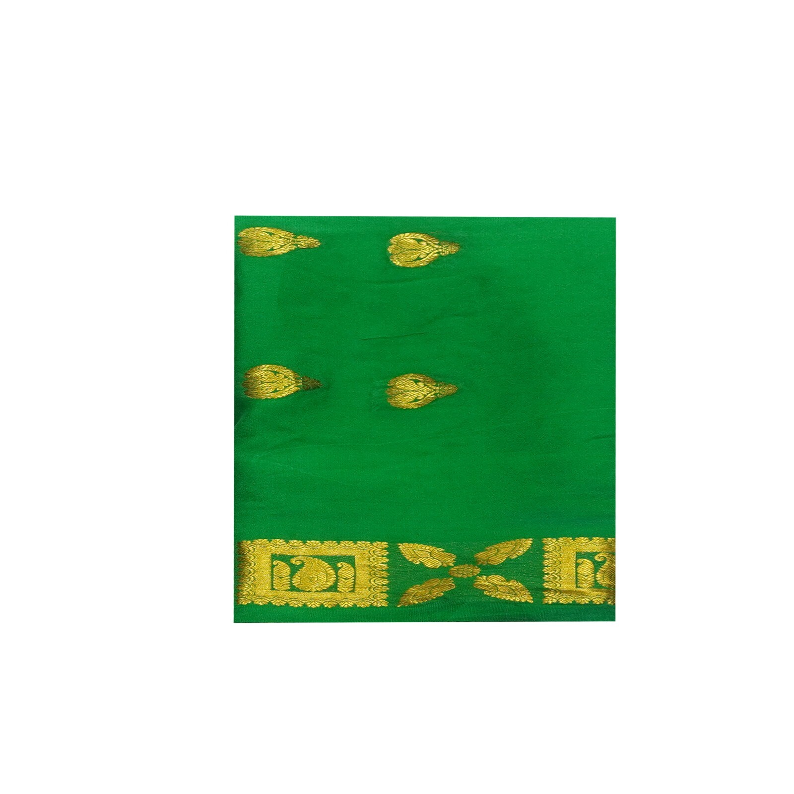 Vintage Green Saree 100% Pure Mysore Crepe Silk Zari Woven Sari 5YD Craft Fabric