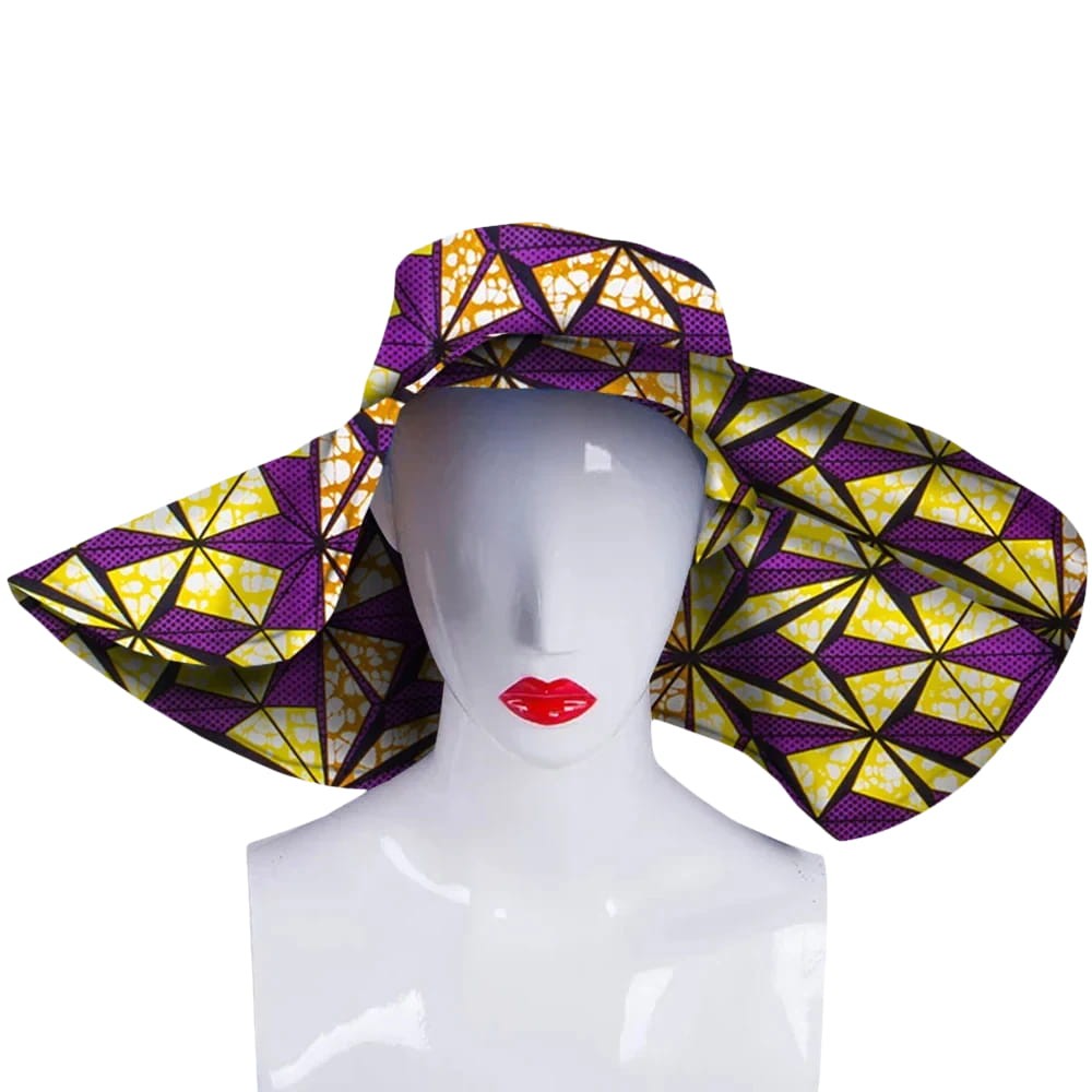 African Foldable Wide Brim Floppy Straw Sun Hat for Women W250250
