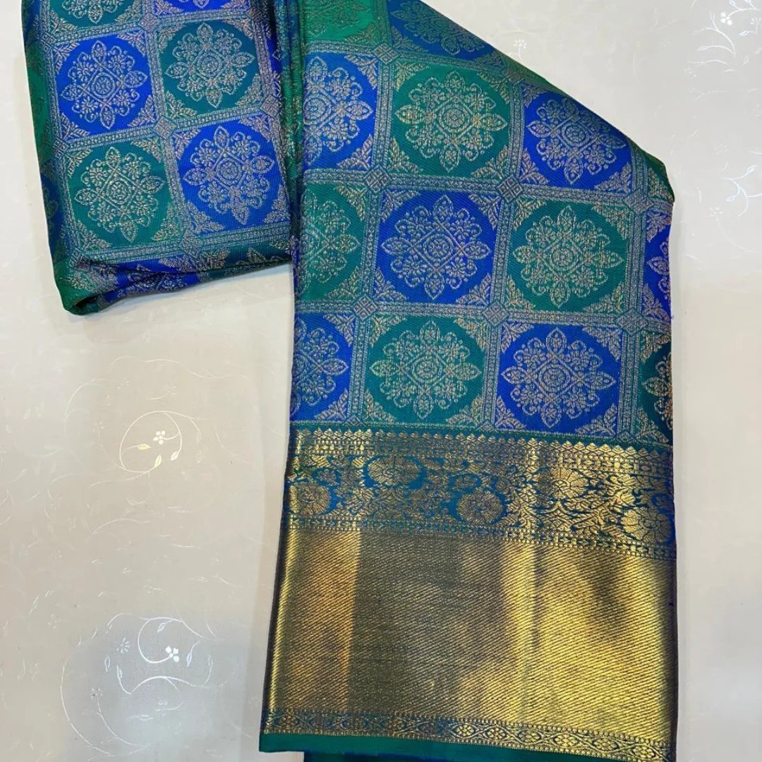 Indian Cotton Silk Saree With Unstitched Blouse Piece Festive Party Wear Sari
