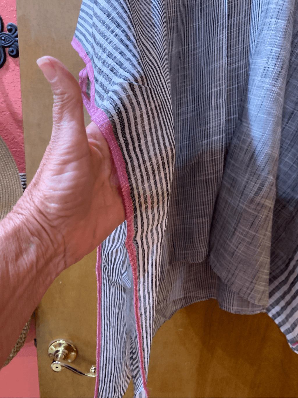 Black White Kimono with Pink Binding #summer