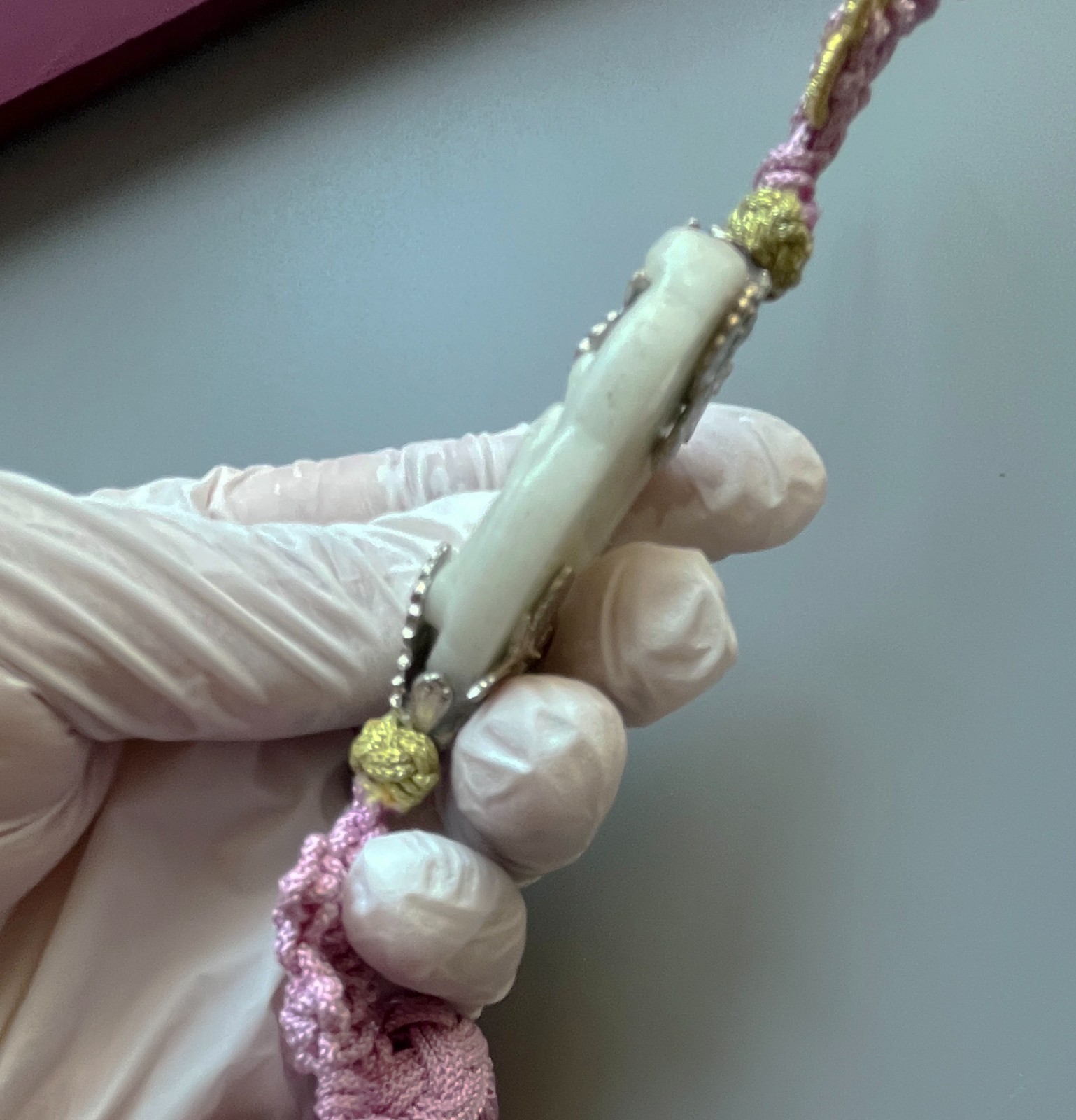 Korean Hanbok Accessory White Jade Pendant Norigae Traditional Knot Tassel
