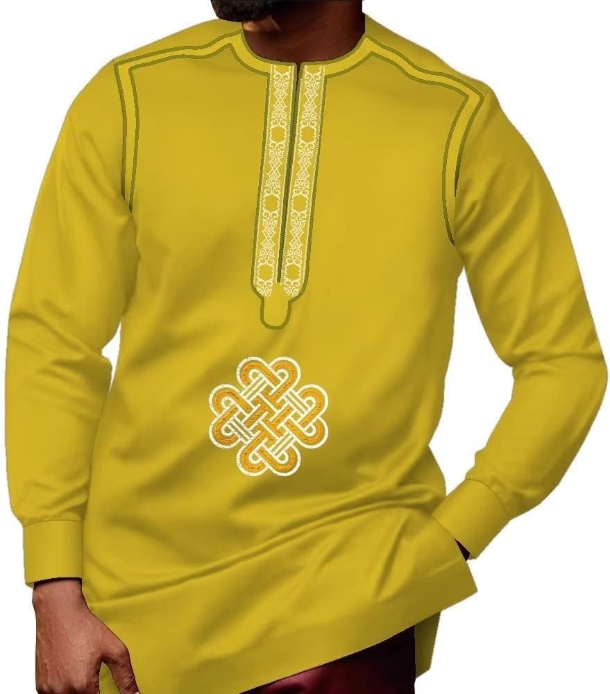 African Mens Shirts Embroidered Traditional African Top for Men