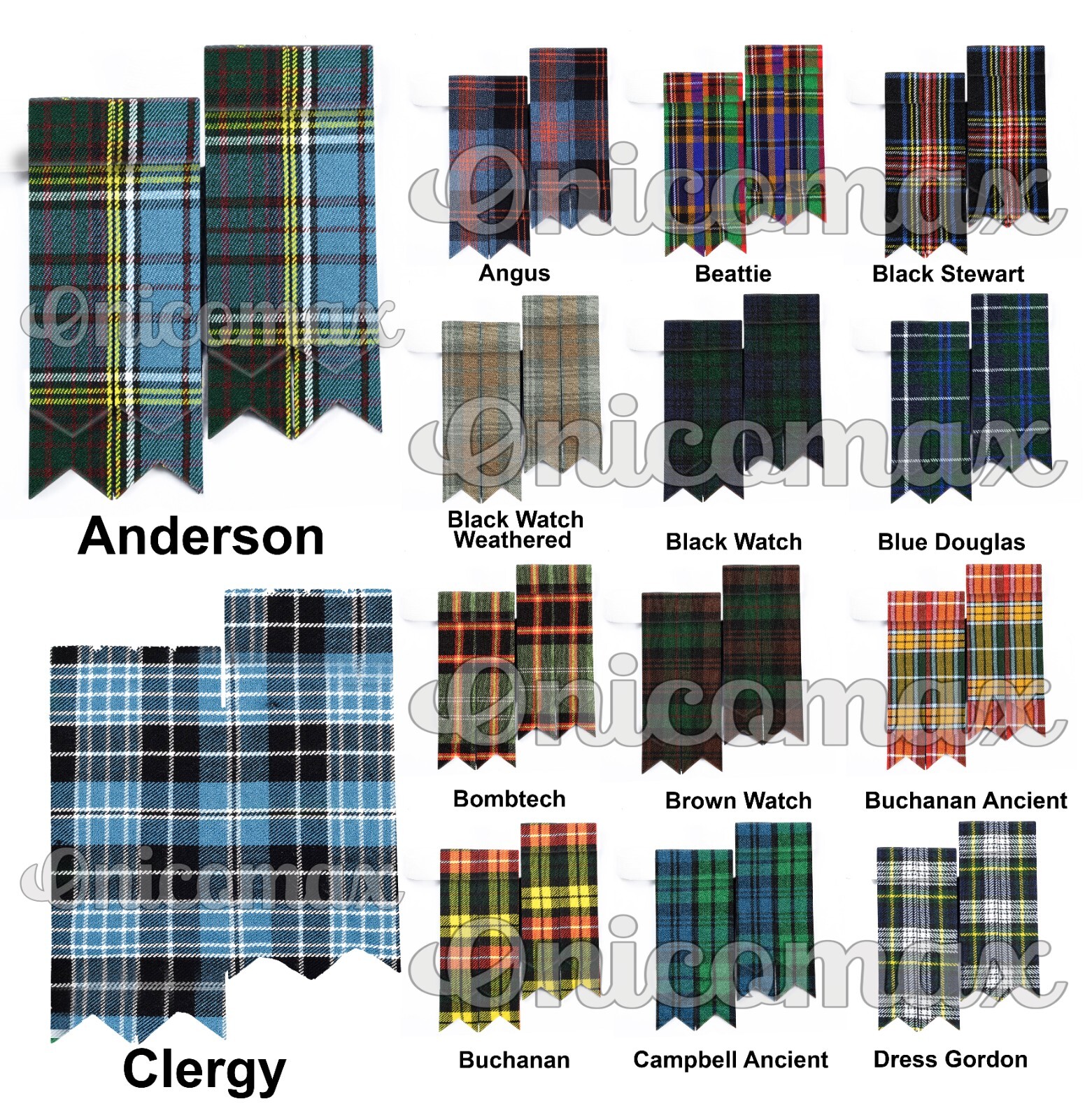 Kilt Flashes Scottish Men’s Tartan Flashers Hose Sock Garters With Free Kilt Pin