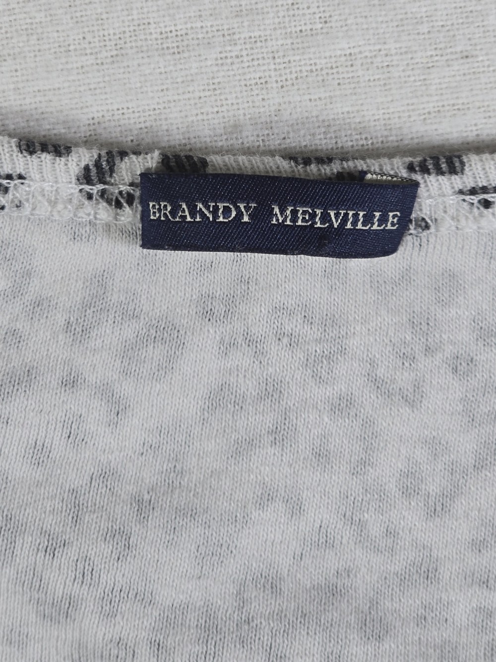 Brandy Melville White Black Leopard Print Button Front Baby Tee One Size