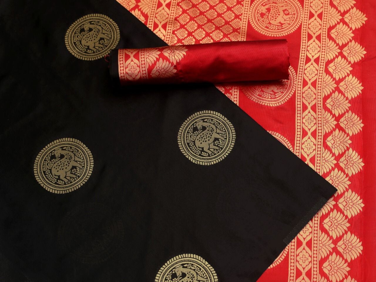 Festive Wear Soft Litchi Silk Saree With Beautiful Blouse Piece By Aadatexport
