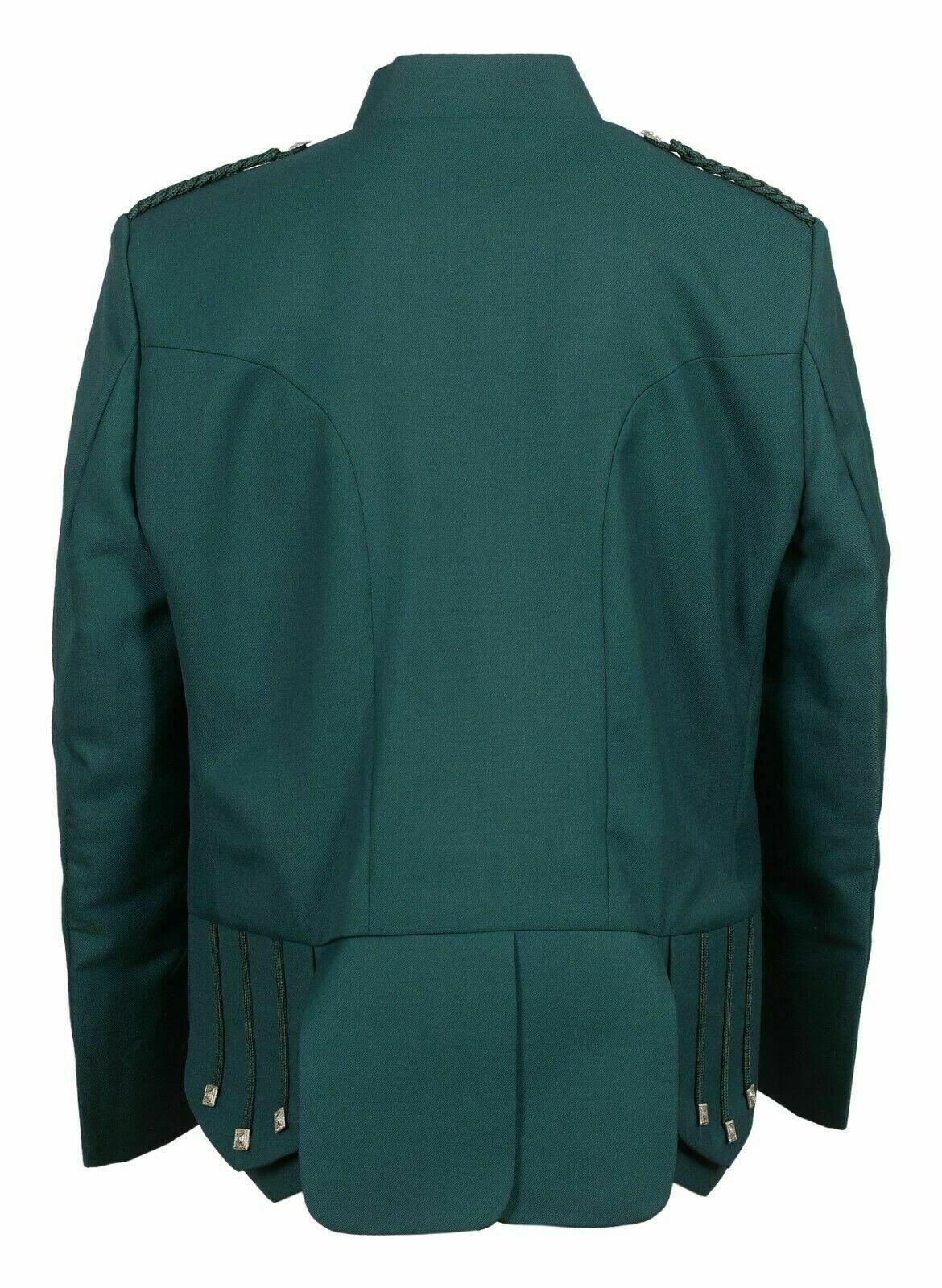 Mens Green Sheriffmuir Doublet Kilt Jacket Military Piper Drummer Doublet Jacket