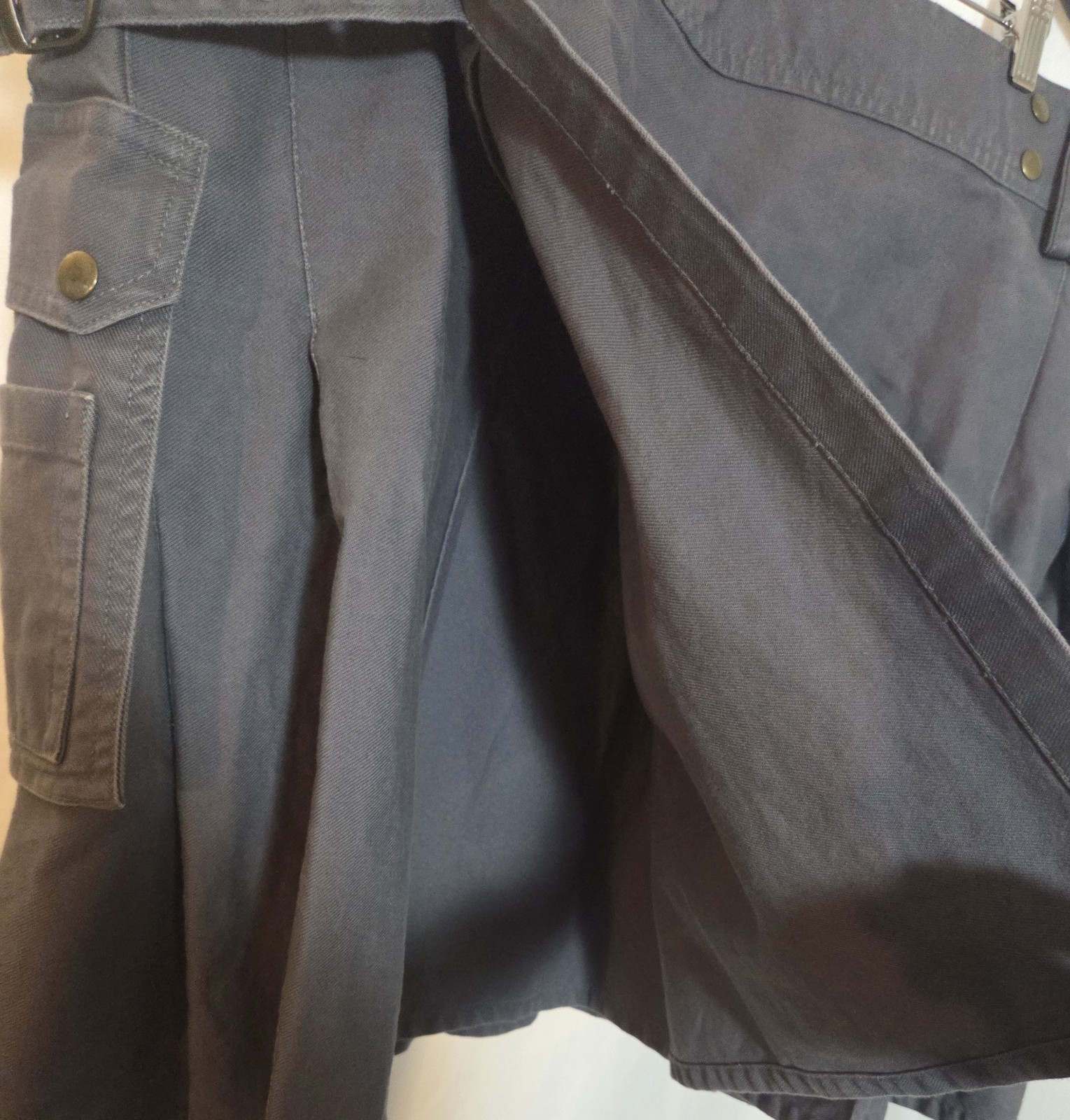 Scottish Utilty Highland Kilt, Men’s, Gray, 100% Cotton, Size 48