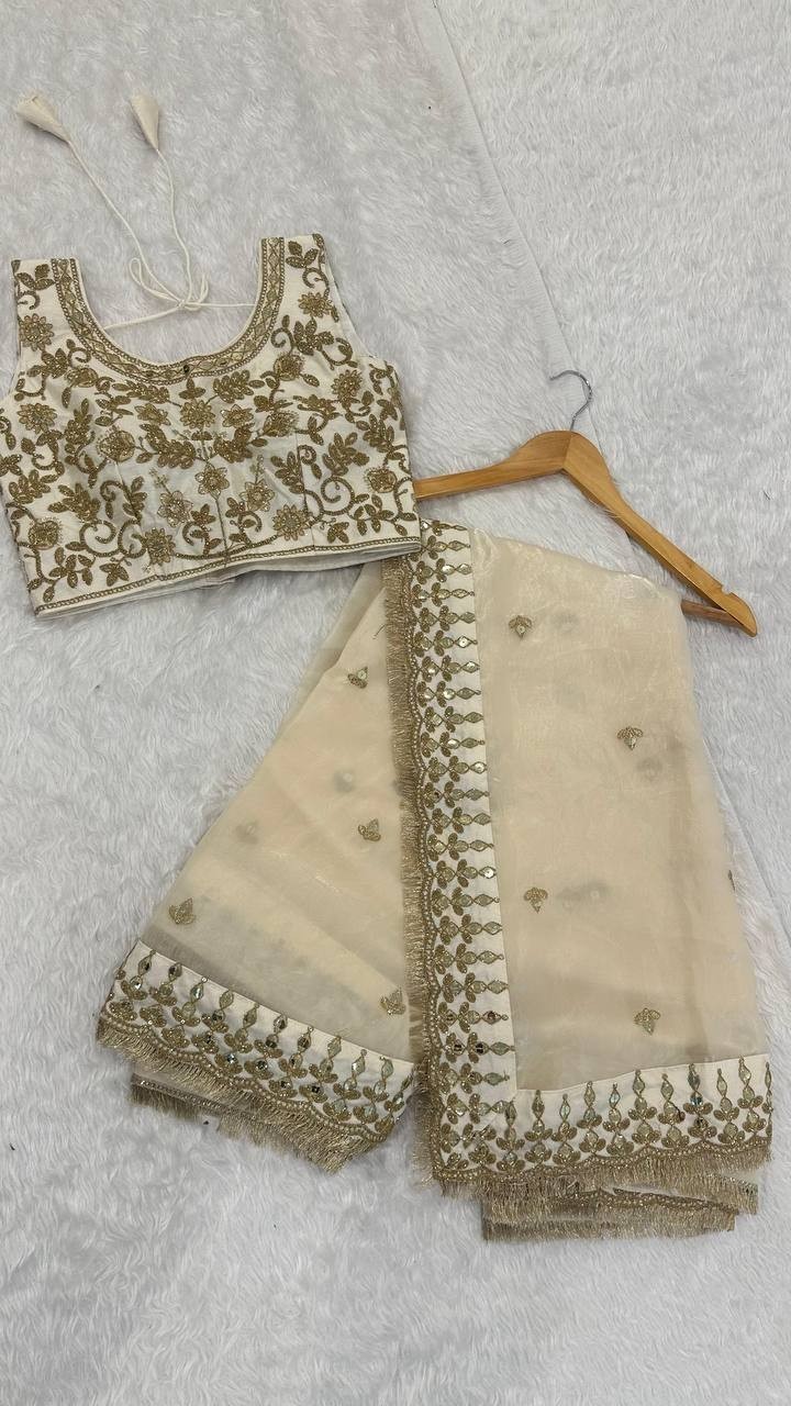 WEDDING DESIGNER BOLLYWOOD SAREE BLOUSE SARI INDIAN PAKISTANI UNSTITCH DRESS EID