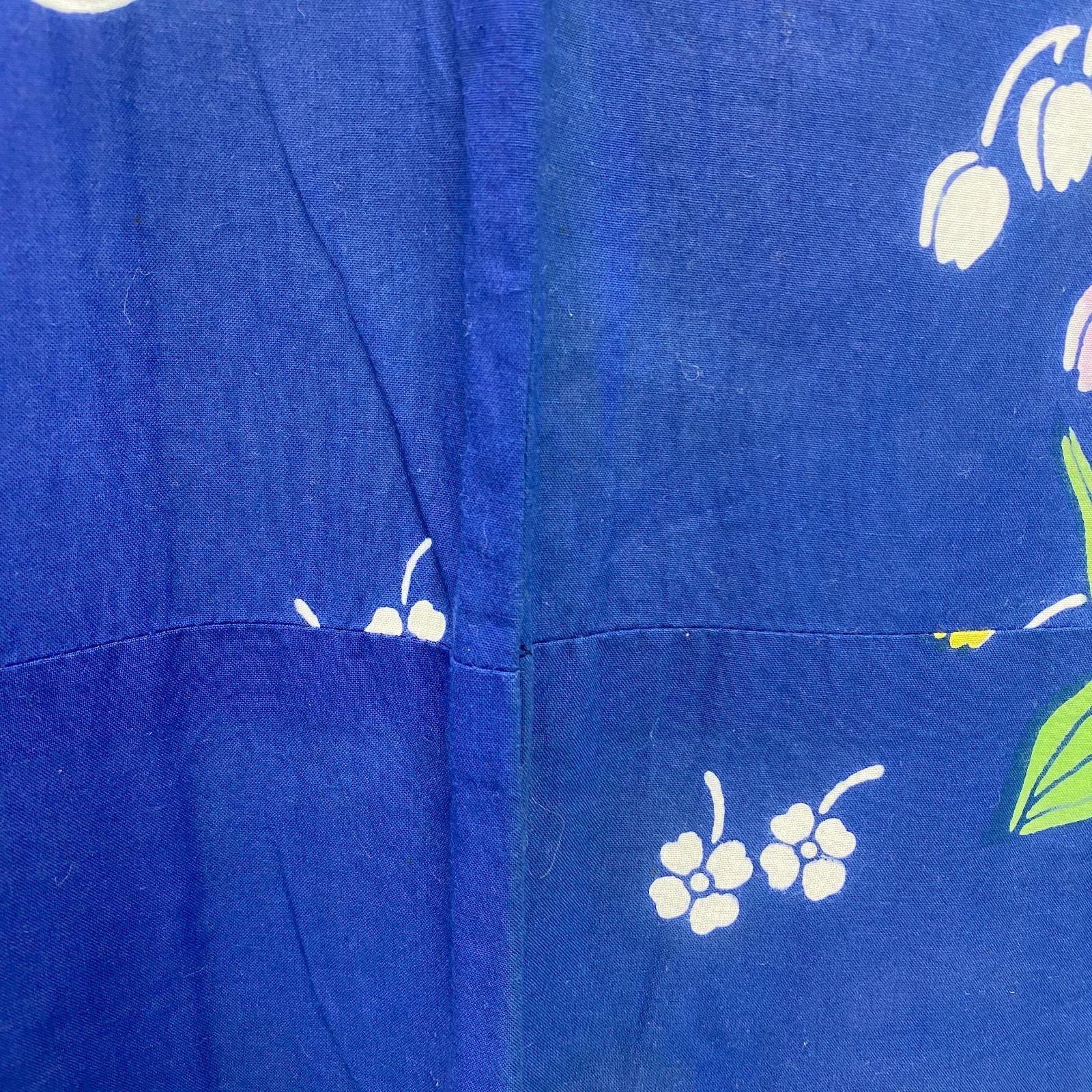Japanese Vintage Kimono Yukata Cotton Blue No Lining Traditional Length 60 in