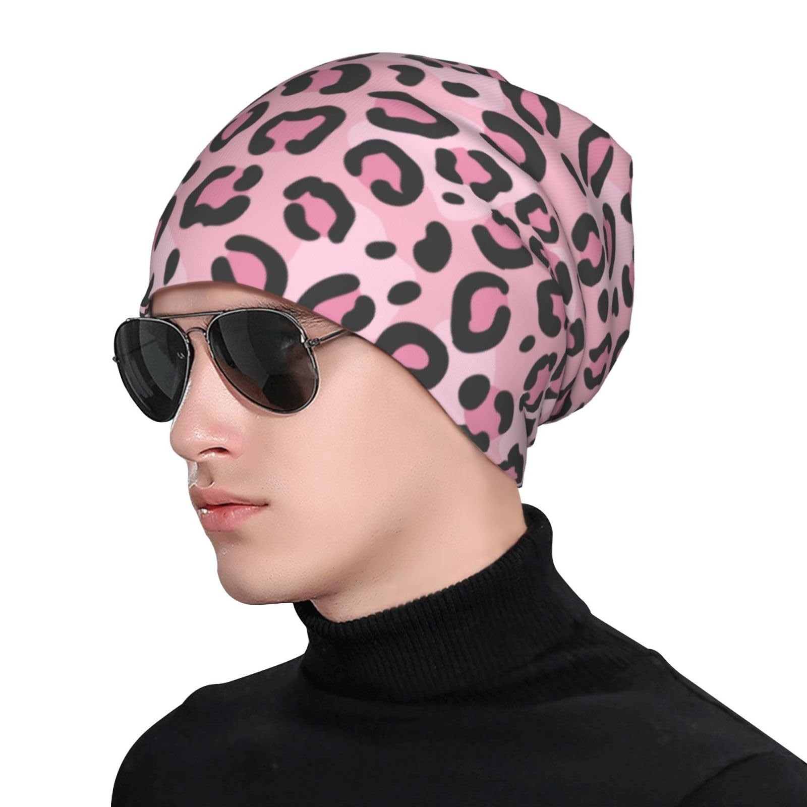 Leopard Print Beanie Chemo Hats for Women Men Cancer Headwear Stretchy Skull …