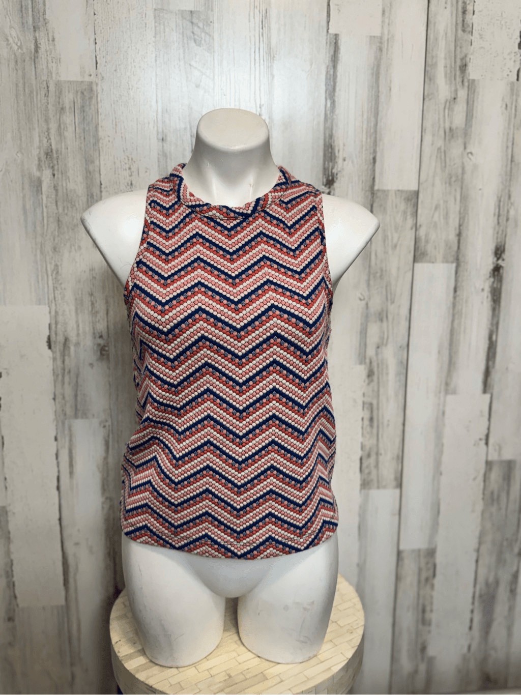 Anthropologie Jacquard Zig Zag Sleeveless Tank Top Size Medium