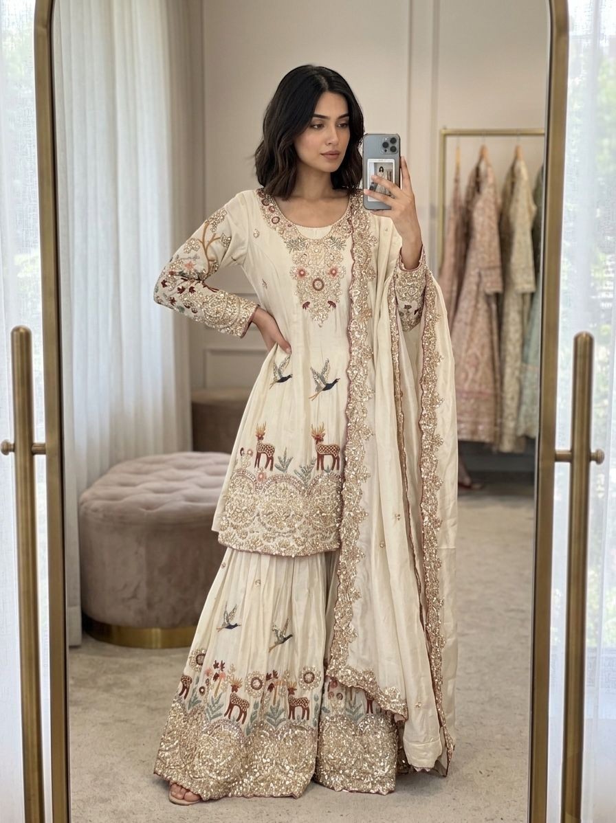 SALWAR KAMEEZ PAKISTANI INDIAN WEDDING PARTY WEAR DRESS BOLLYWOOD SUIT SHARARA
