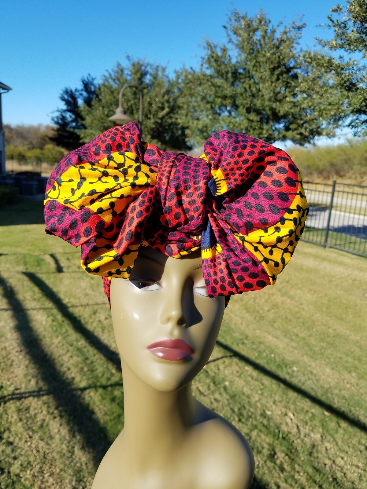 Red, Yellow and Black african print headwrap, Ankara Headwrap, Headtie, Headband