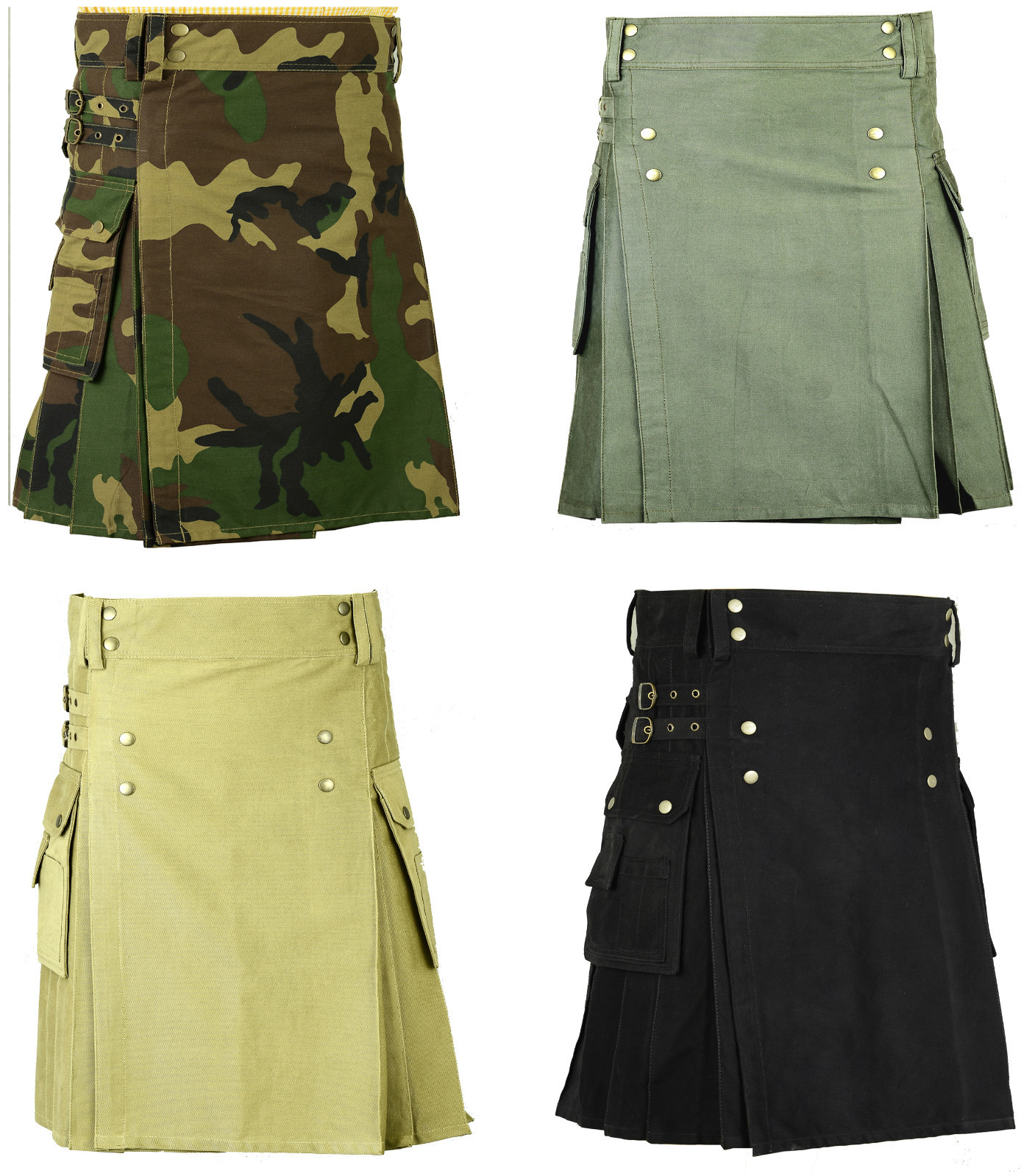 Cotton Kilt Scottish Deluxe Army Tartan Goth Outdoor Utility Highland skirt