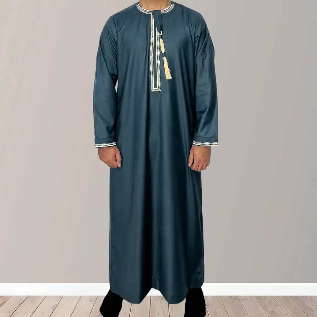 Saudi Men Abaya Muslim Kaftan Jubba Thoub Thobe Dishdasha Arab Long Robe Ramadan