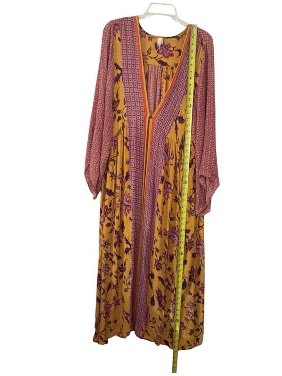 Raga Daze in the Sun Boho Duster Kimono Long Maxi Mix Print‎ Size XL