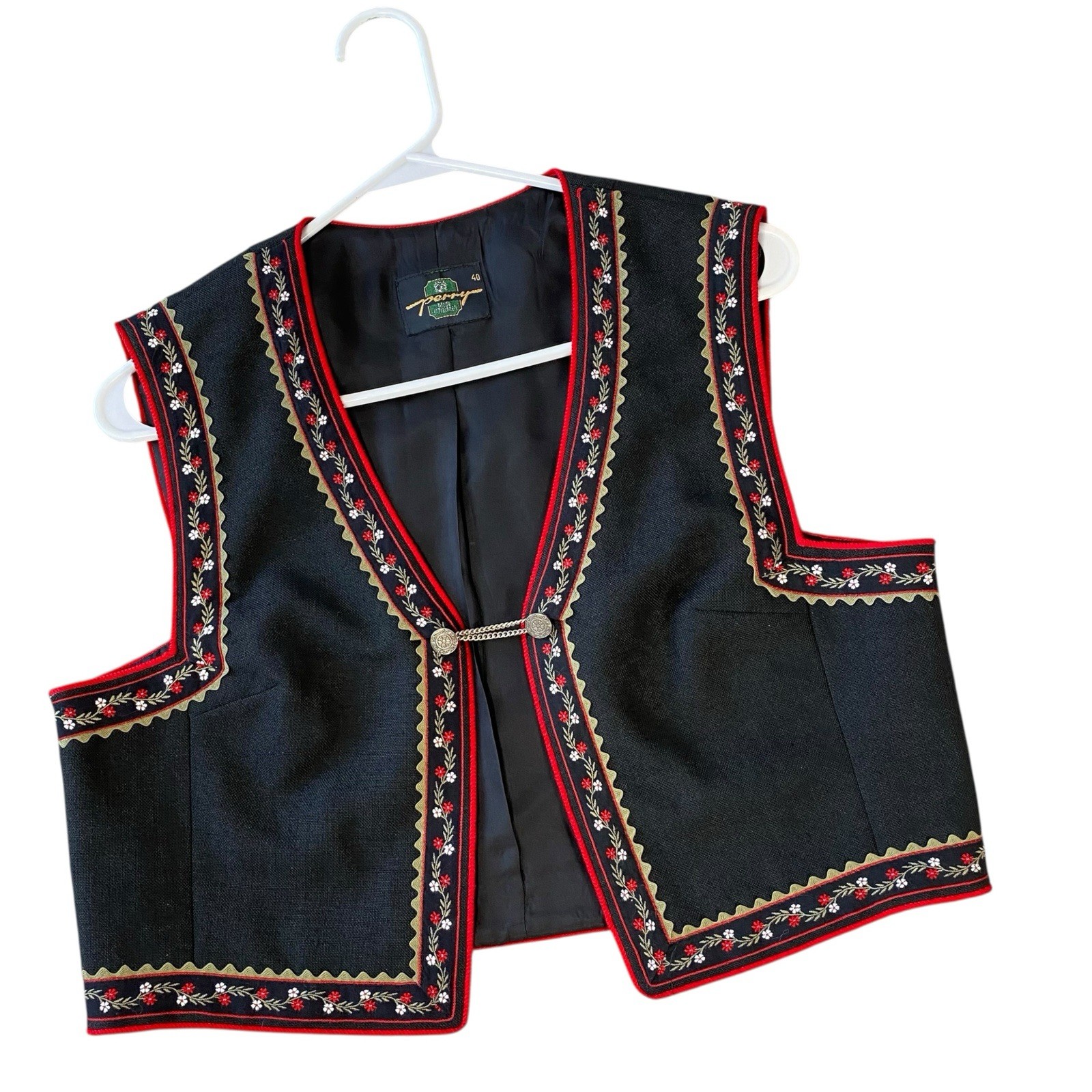 PERRY LANDHAUS Trachten 3 Piece Set Traditional German Skirt Vest Blouse Medium