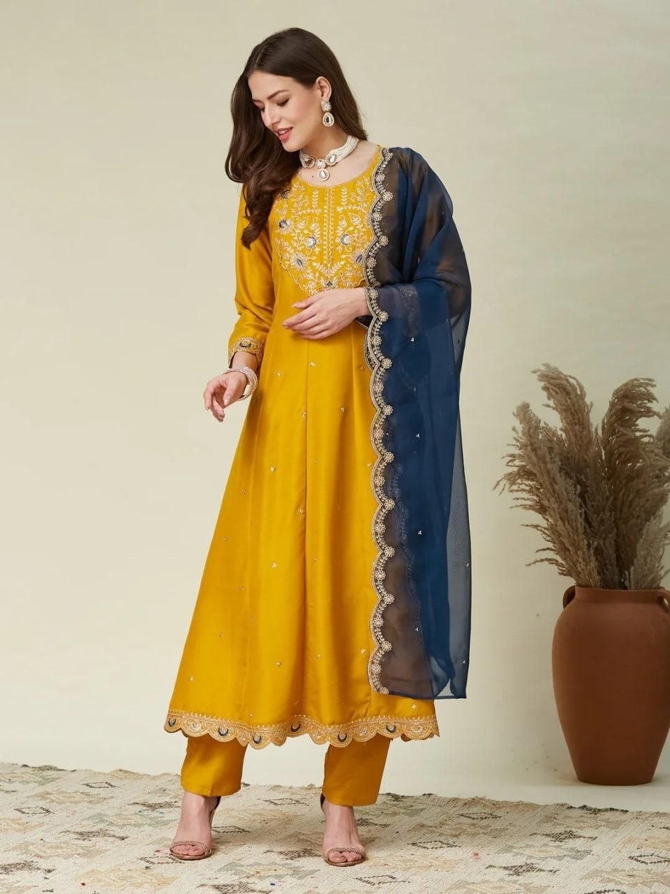 Anarkali Suits Gown Pakistani Salwar Kameez Ready made Wedding Party Vichhitra