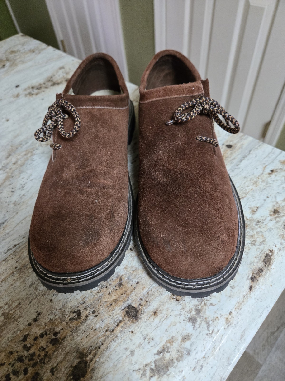 Mens German Haferl Brown Suede Shoes 45/US 12 Lederhosen Oktoberfest