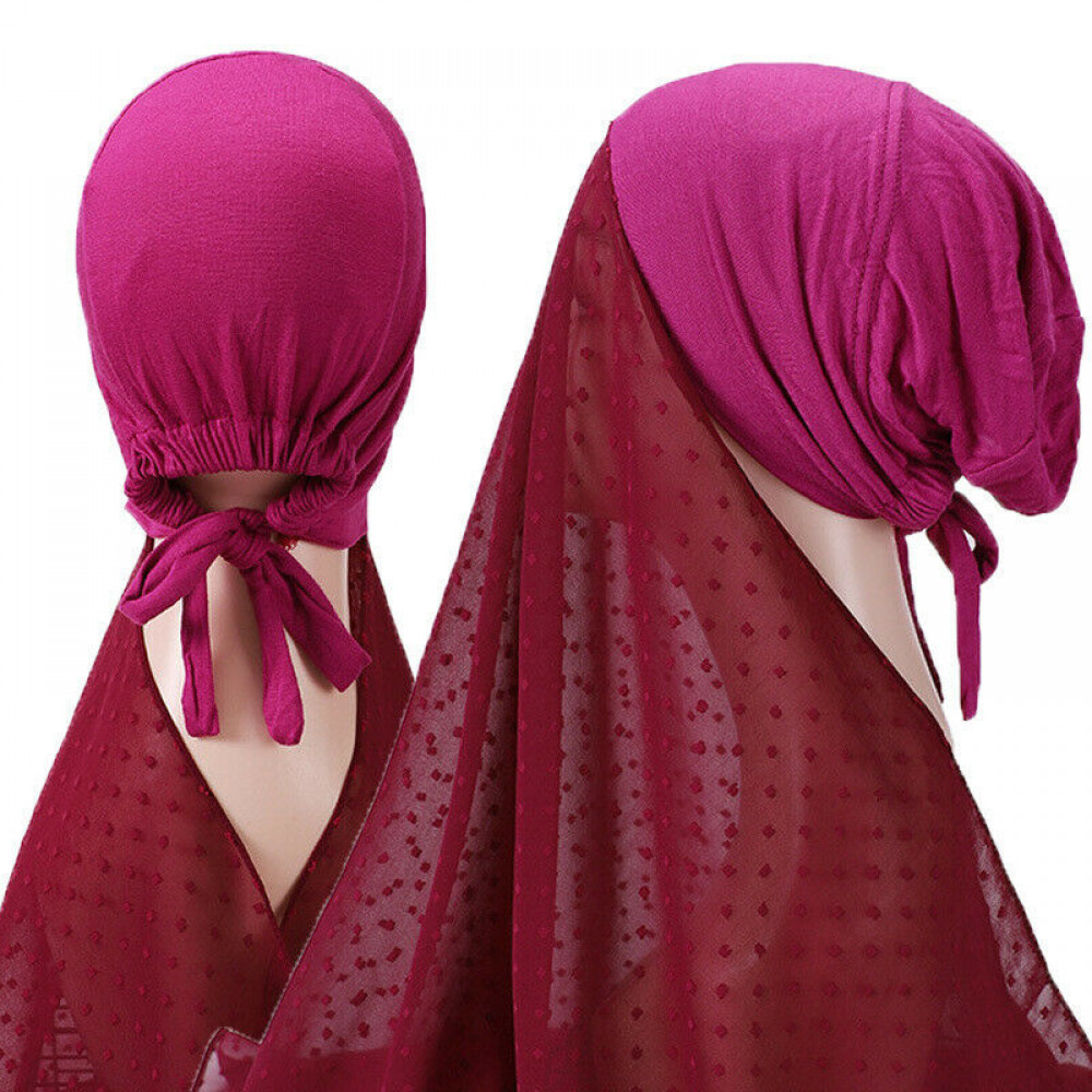 1PCS Muslim Amira with Bonnet Inner Cap Instant Hijab Head Scarf Wraps Shawls