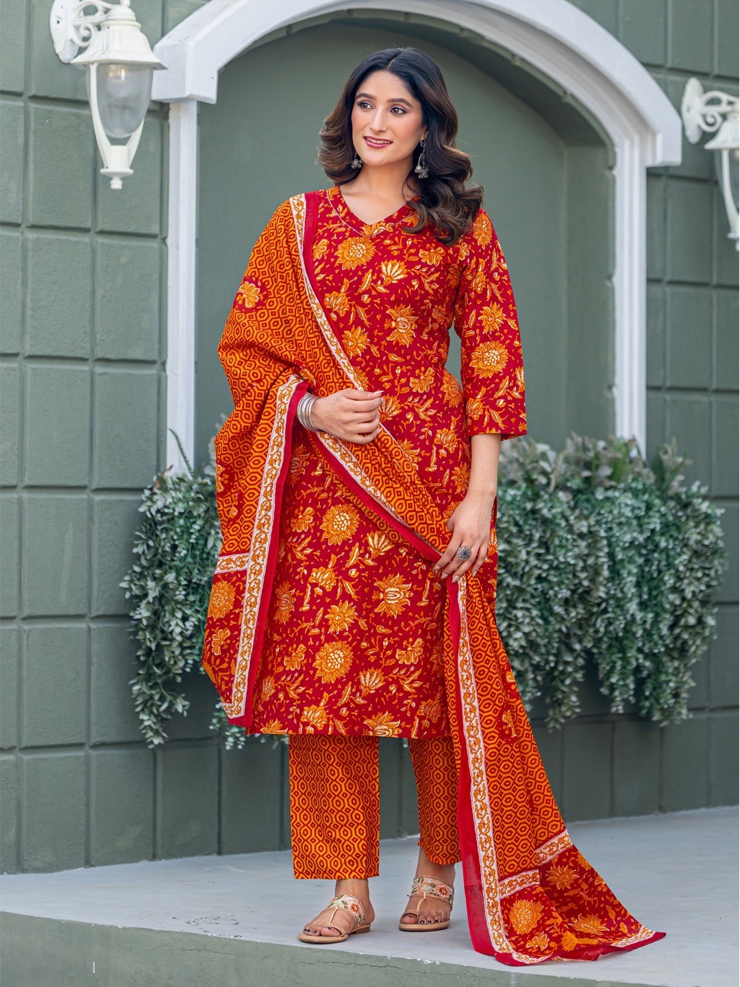 Fully Stiched Cotton Kurti Pant and Dupatta, Stylish Kurti Set for Women