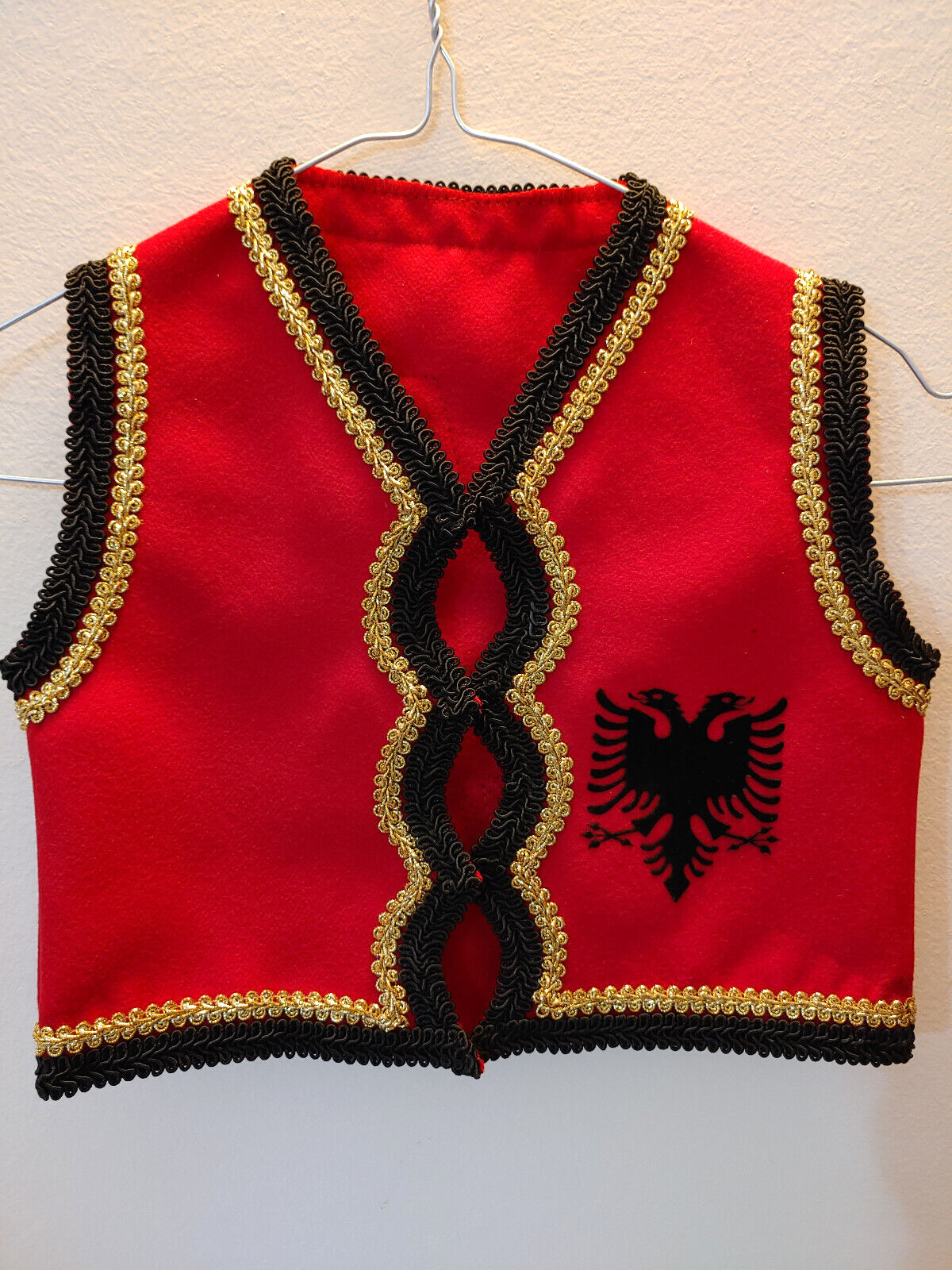 Baby Boys Age: 1-2 year, Albanian Eagle Flag Xhamadan Jelek. Handmade Folk Coat