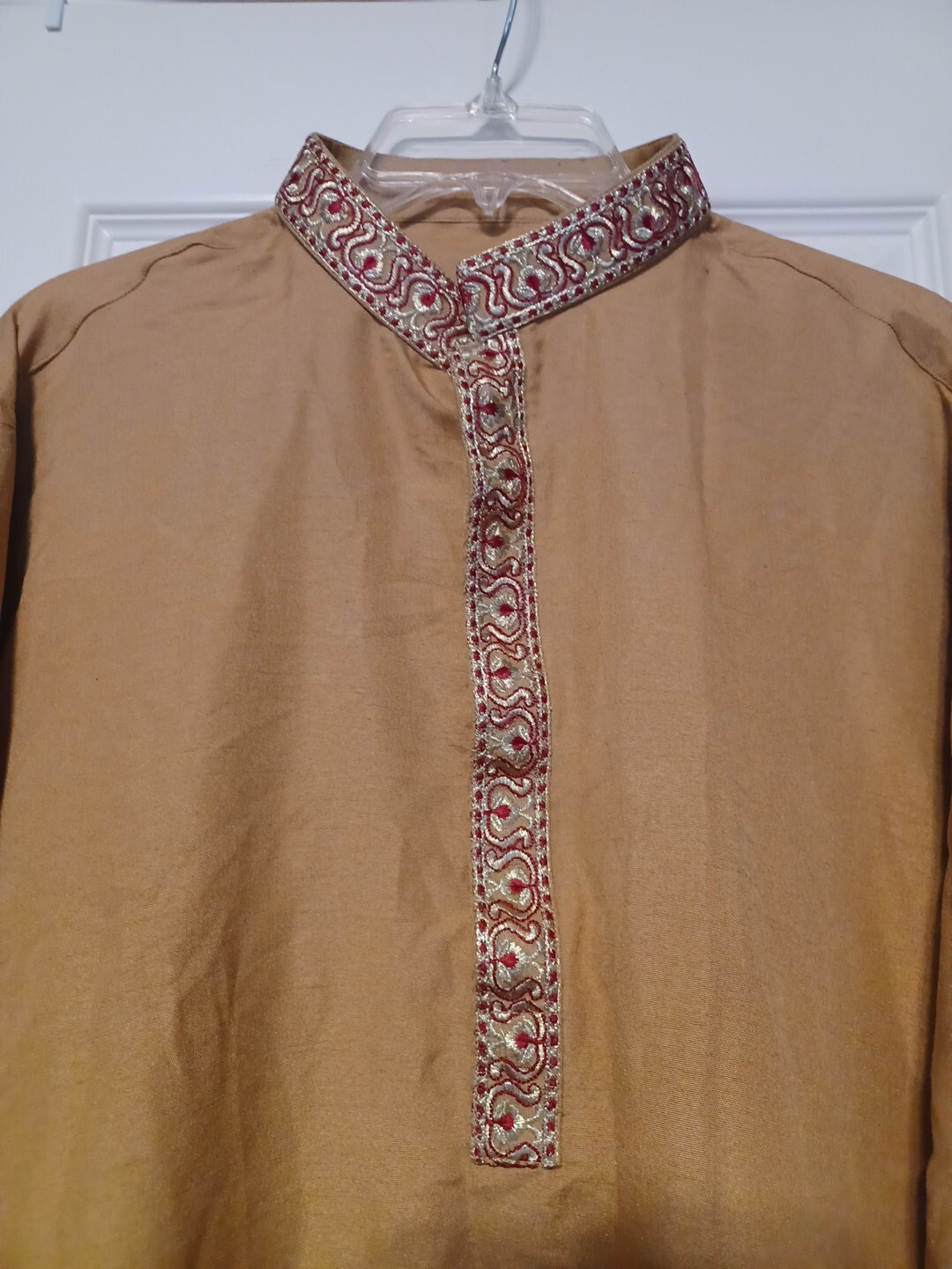 Mens Kurta Ethenic Party Wedding Emberoidery Collar Traditional