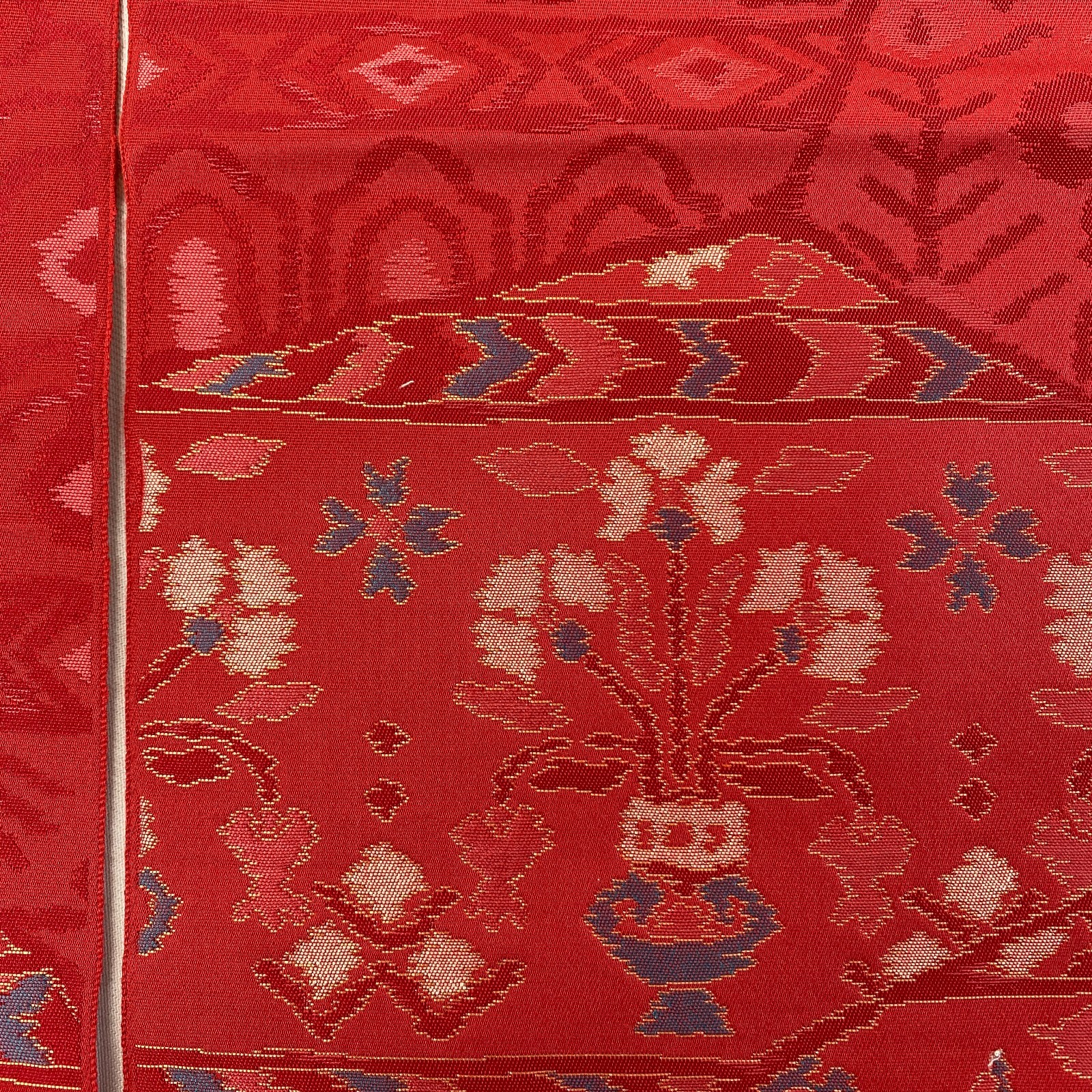 Japanese Vintage Kimono Nagoya Obi Silk Red Traditional Authentic 135x 11 in