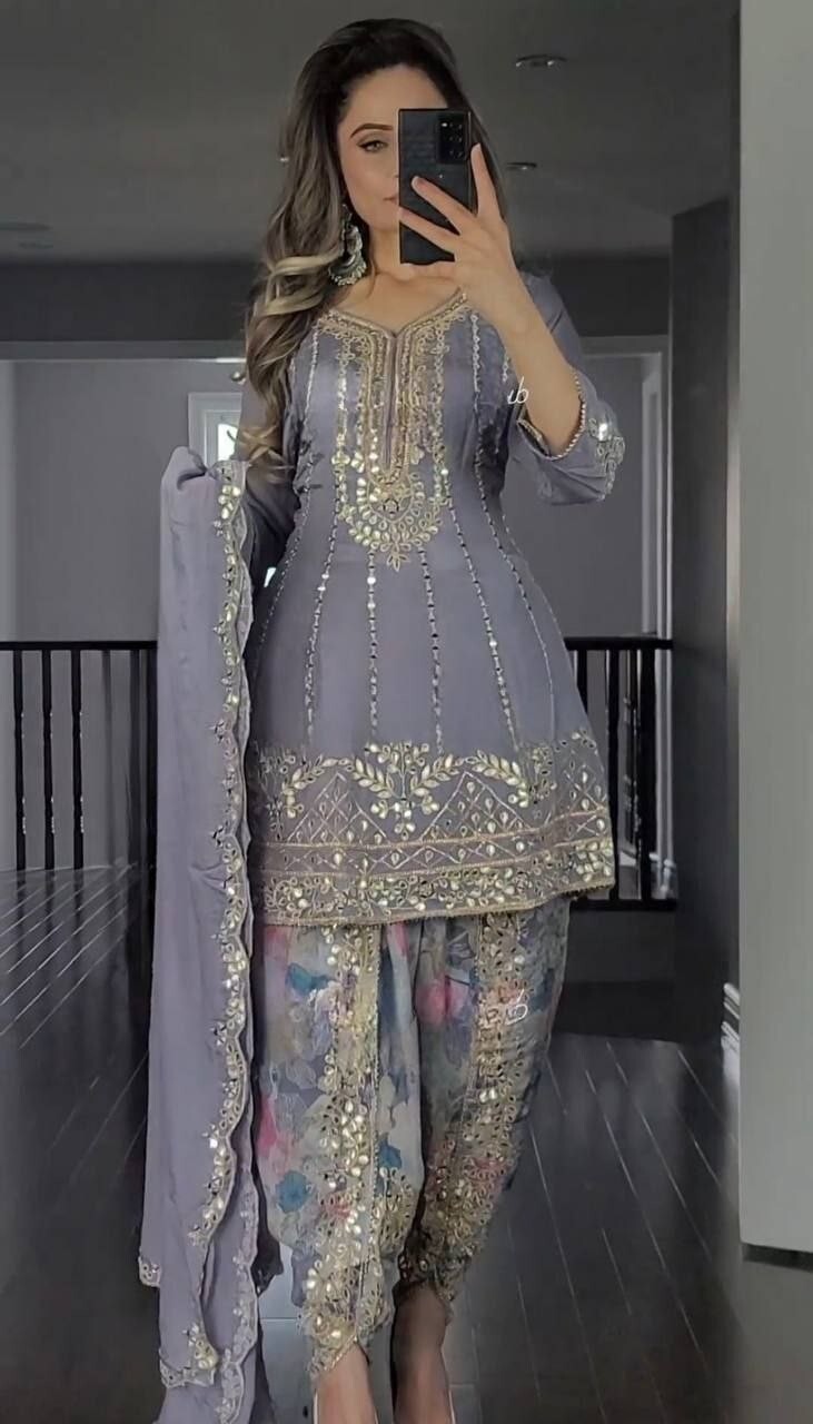 Punjabi Dhoti Dress Pakistani Salwar Kameez Ready made Suits Wedding Party