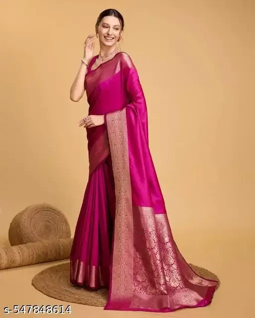 Ready to wear saree Soft Banarasi Silk Saree With Angelic Blouse Piece