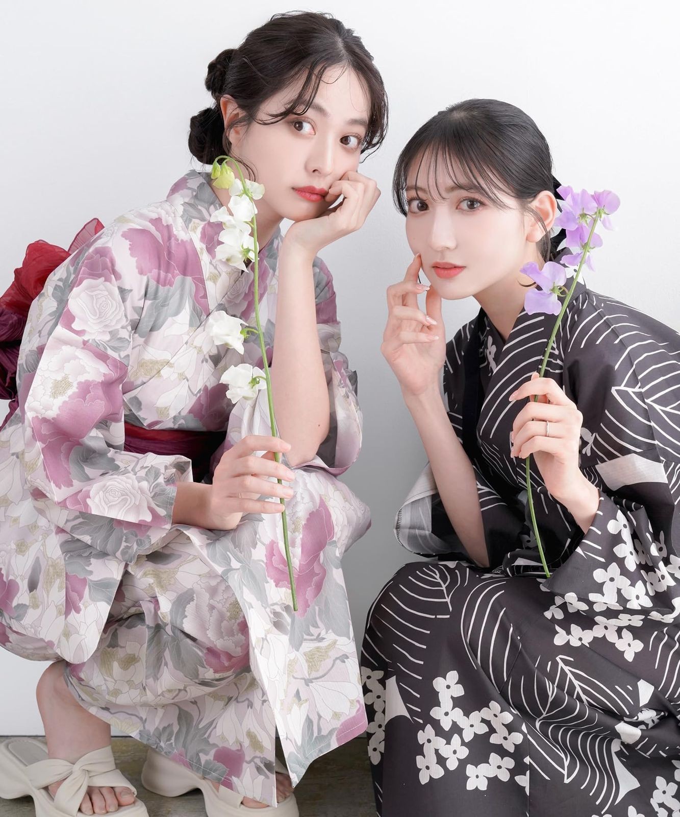 [KYOETSU] Yukata Set 3-Piece Set (Yukata, Hōchō Obi, Petite Hōchō Obi) for Women