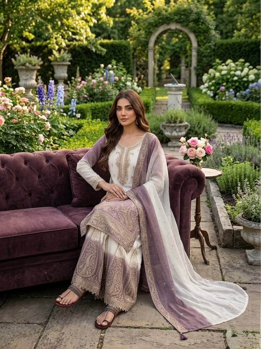 Attractive Designer Star Georgette Kurta Palazzo With Dupatta For Women