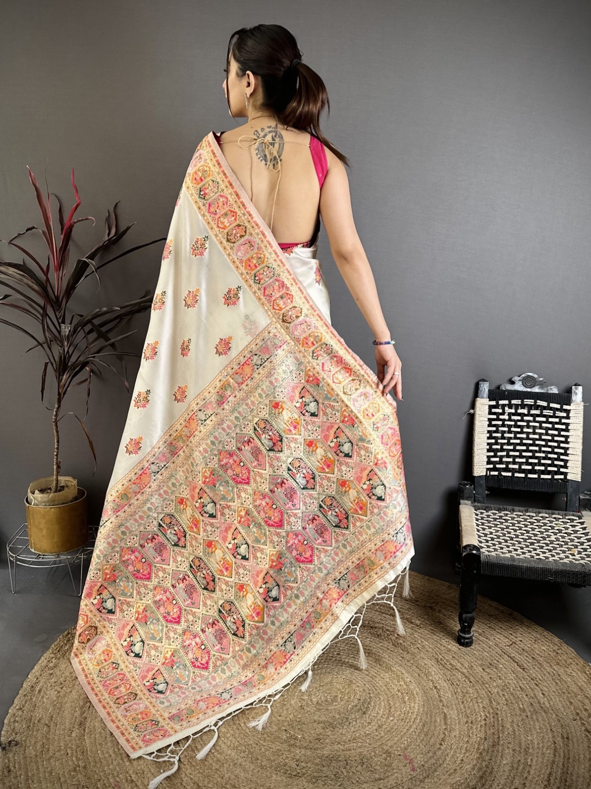 Designer Sari Bollywood Bridal Silk Saree Blouse South Indian Ethnic Ready made